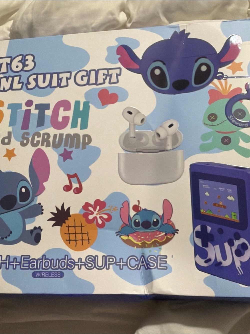 Stitch Themed Wireless Earbuds with Case